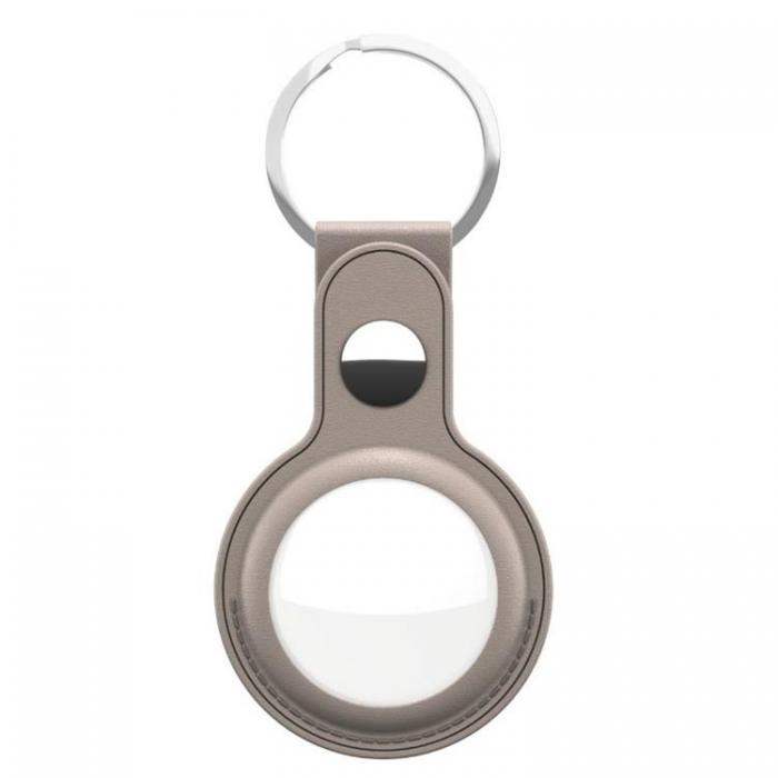 KeyBudz - Keybudz Nyckelring i Lder Fr AirTag 2-pack - Sandbeige