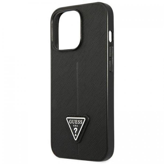 Guess - GUESS iPhone 14 Pro Max Skal Saffiano Triangle Logo - Svart