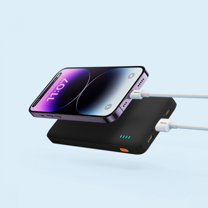 BASEUS - Baseus Powerbank 10000 mAh 20W Med USB-A Till USB-C Kabel - Svart