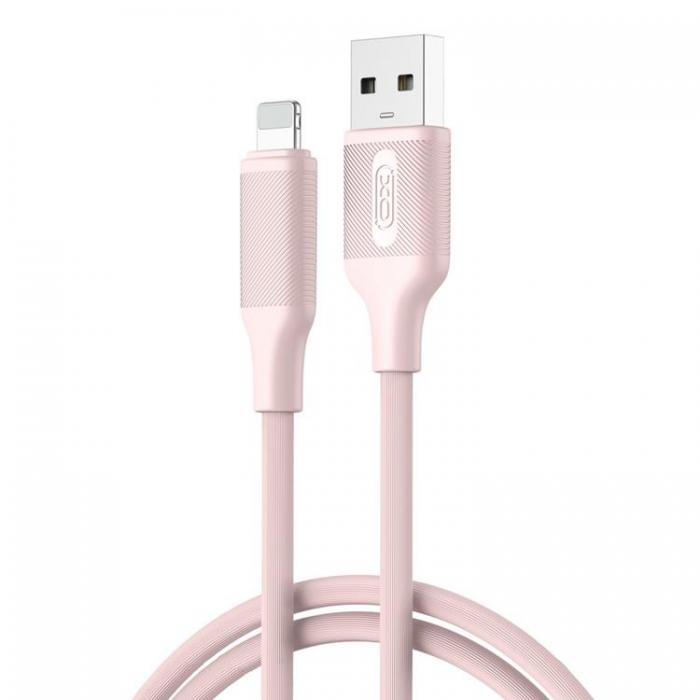 XO - XO USB-A Till Lightning Kabel 1m 2.4A NB265 - Rosa