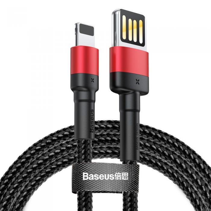 BASEUS - BASEUS Cafule USB-A till Lightning kabel 2,4A 1M Rd+Svart