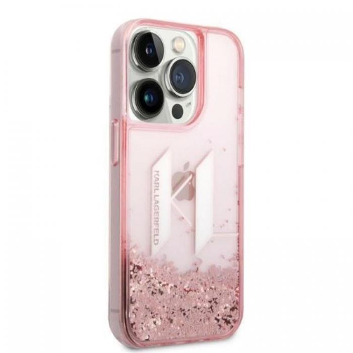 KARL LAGERFELD - Karl Lagerfeld iPhone 14 Pro Skal Glitter Big KL - Rosa