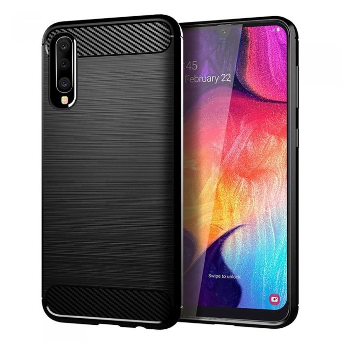 OEM - Galaxy A30s Skal Forcell Carbon Mjukplast - Svart