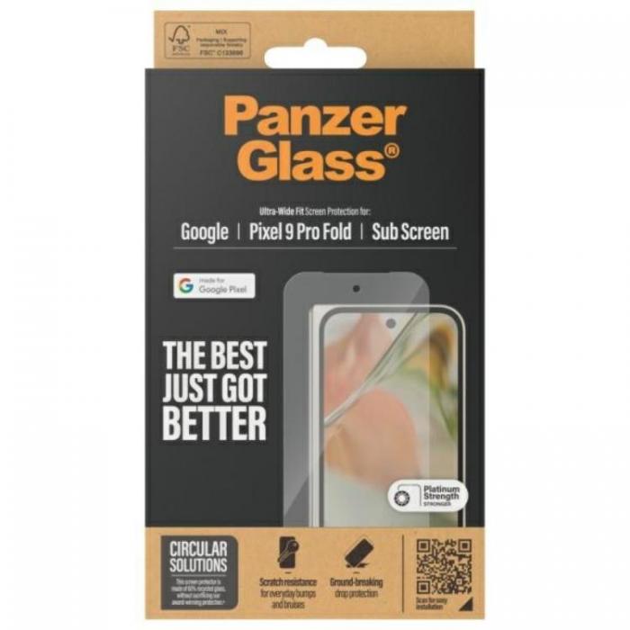 PanzerGlass - PanzerGlass Google Pixel 9 Pro Fold Skrmskydd Plastfilm Ultra-Wide Fit