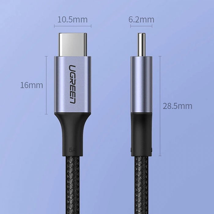 Ugreen - Ugreen USB-C Till USB-C 100W 5A 1.5m Kabel - Gr