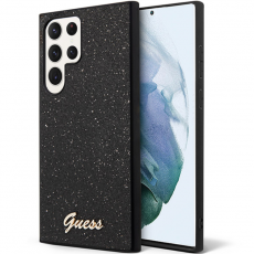 Guess - Guess Galaxy S24 Ultra Mobilskal Glitter Script - Svart