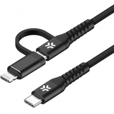 Celly - Celly USB-C Till USB-C /Lightning Kabel (2m) - Svart