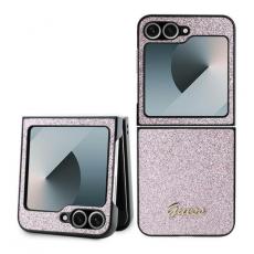 Guess - Guess Galaxy Z Flip 6 Mobilskal 4G Glitter Script - Rosa