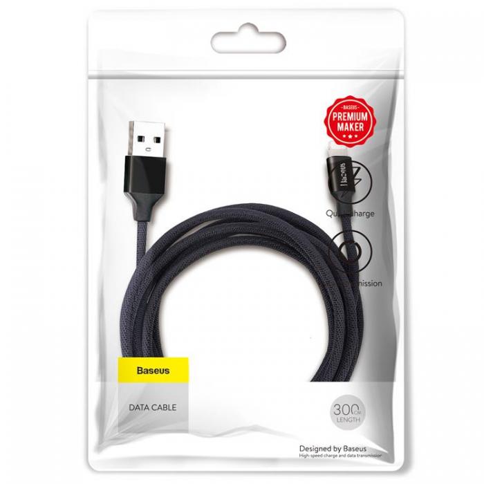 BASEUS - Baseus USB Till Lightning Kabel 3m 1.5A Yiven - Svart