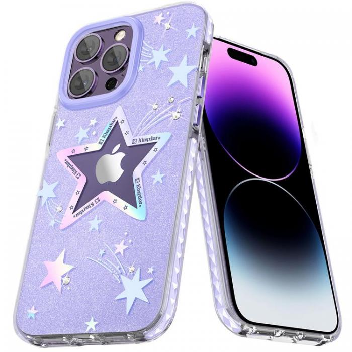 Kingxbar - Kingxbar iPhone 14 Plus Skal Heart Star - Lila Star