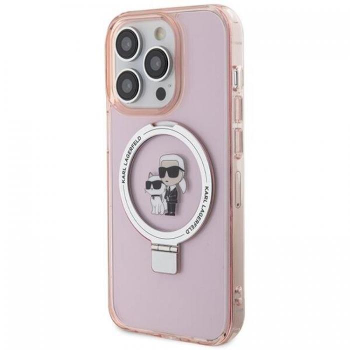 KARL LAGERFELD - KARL LAGERFELD iPhone 15 Mobilskal MagSafe Ringstll - Rosa