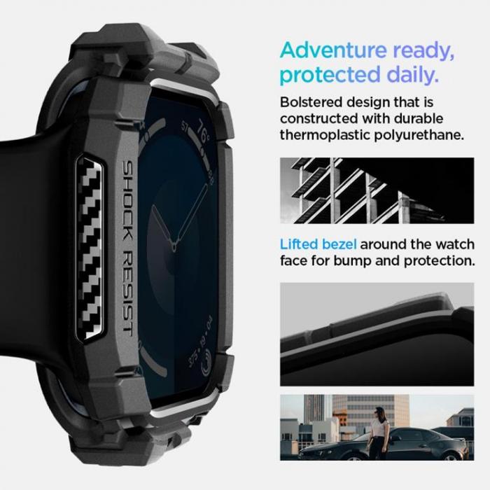 Caseology - Spigen Apple Watch 42mm Series 10 Skal Rugged Armor - Svart