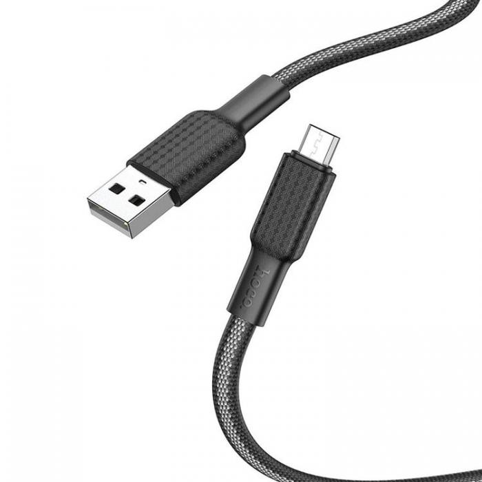 Hoco - Hoco Jaeger Micro USB Kabel 1m - Svart Vit