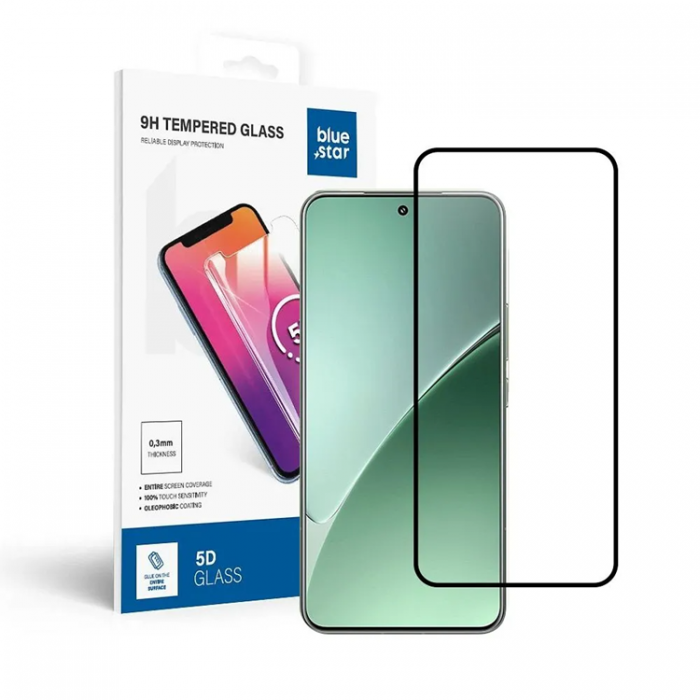 Blue Star - Blue Star Xiaomi 15 Hrdat Glas Skrmskydd - Svart