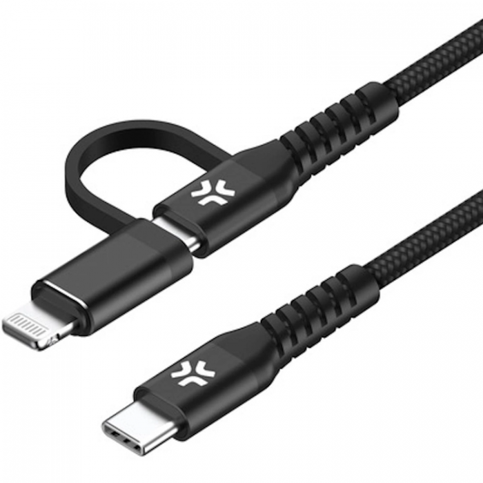 Celly - Celly USB-C Till USB-C /Lightning Kabel (2m) - Svart