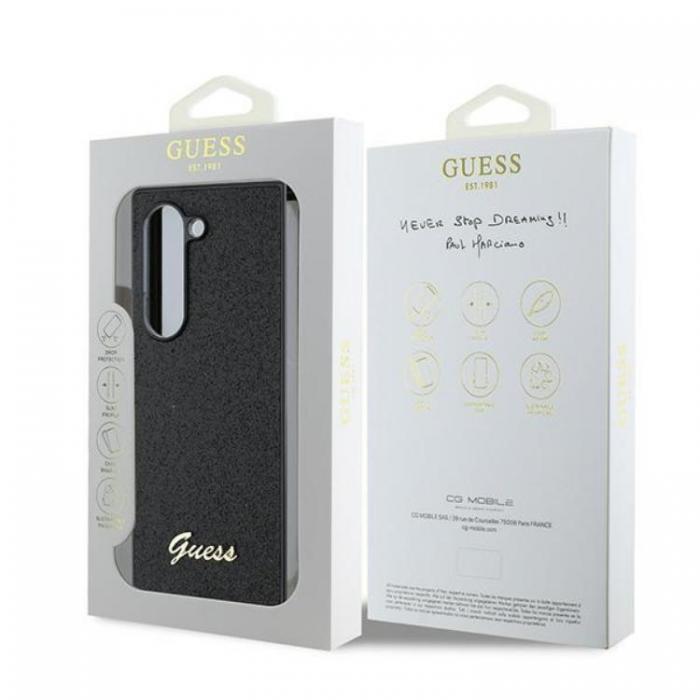 Guess - Guess Galaxy Z Fold 6 Mobilskal 4G Glitter Script - Svart