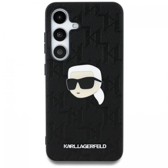 KARL LAGERFELD - Karl Lagerfeld Galaxy S25 Plus Mobilskal Lder Monogram Karl Head - Svart