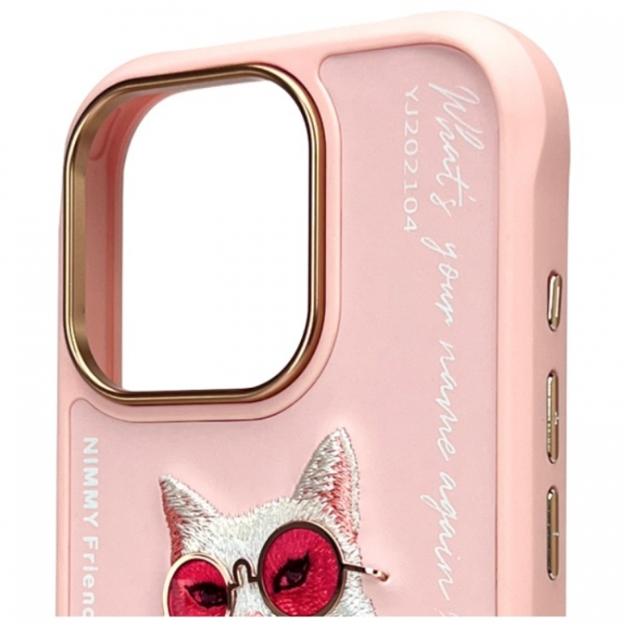 NIMMY - Nimmy iPhone 16 Pro Max Mobilskal Glasses Cool Cat - Rosa