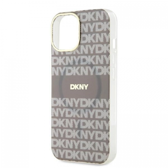 DKNY - DKNY iPhone 15/14/13 Mobilskal Magsafe IML Mono & Stripe - Beige