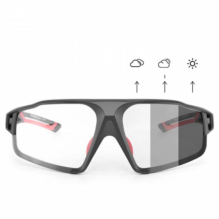 Rockbros - Rockbros SP216BL Photochromic UV400 Cykelglasgon - Rd