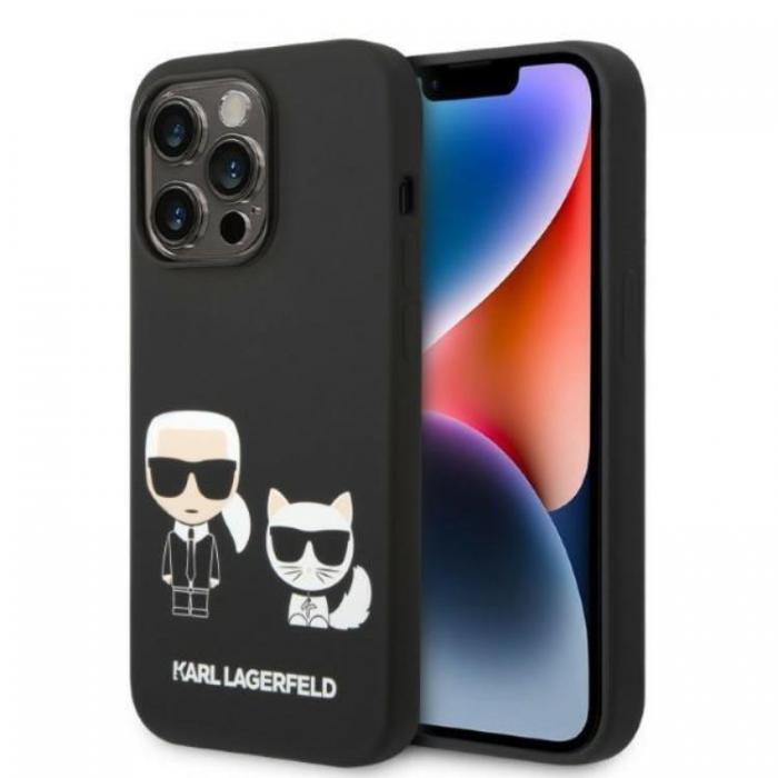 KARL LAGERFELD - Karl Lagerfeld iPhone 14 Pro Skal Magsafe Silicone Karl & Choupette - Svart