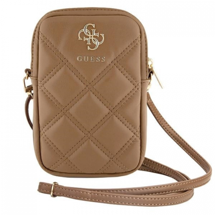 Guess - Guess Mobilvska Zip Quilted 4G - Brun