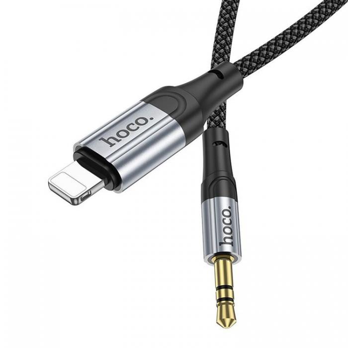 Hoco - Hoco Lightning till Aux 3.5mm Kabel 1m UPA26 - Svart