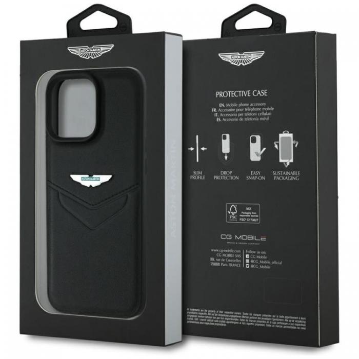 Aston Martin - Aston Martin iPhone 16 Pro Max Mobilskal Lder Victory Design - Svart