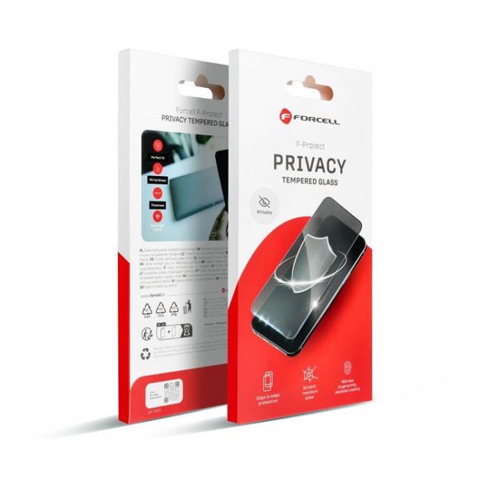 Forcell - Forcell iPhone 15 Pro Hrdat Glas Skrmskydd Privacy - Svart