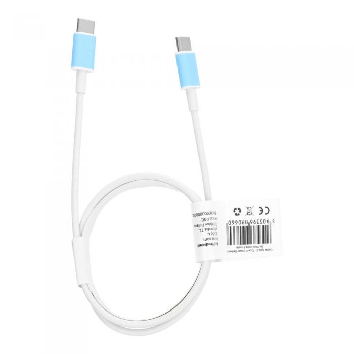 A-One Brand - USB-C till USB-C kabel Power Delivery PD40W 2A C976 1m - Vit