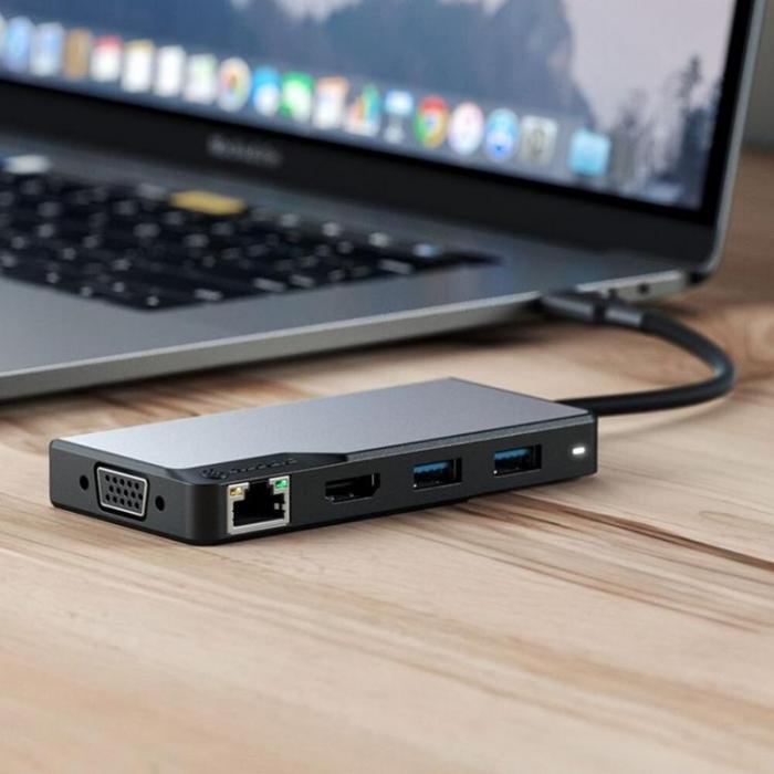 ALOGIC - ALOGIC USB-C Fusion MAX 6-i-1-Hubb V2 HDMI, USB, Ethernet och PD  Rymdgr