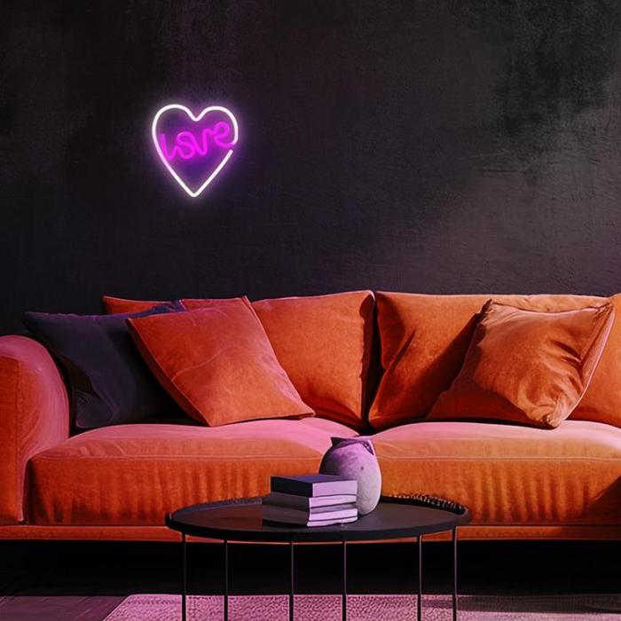 Neolia - Neolia LED Neon Light LOVE HEART NNE02 - Lila/Vit