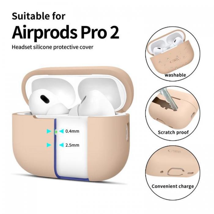 Tech-Protect - Tech-Protect Apple Airpods Pro 1/2 Skal Silikon - Cafe Latte