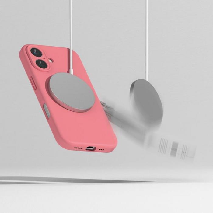 Ringke - Ringke iPhone 16 Mobilskal Magsafe Silikon Magnetic - Rosa