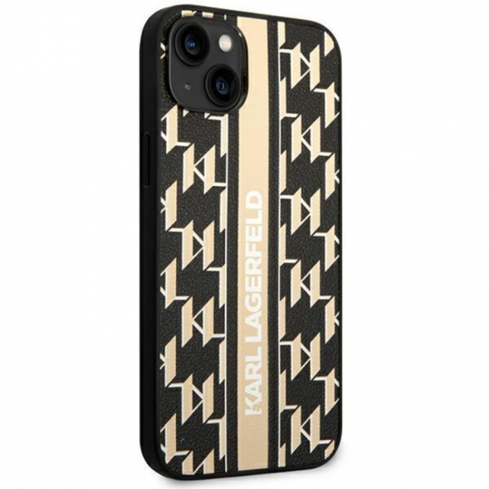 KARL LAGERFELD - Karl Lagerfeld iPhone 14 Plus Skal Monogram Stripe - Brun