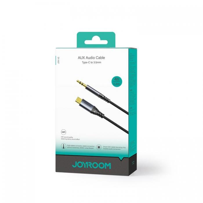 Joyroom - Joyroom USB-C Ljud Kabel AUX 3.5 mm minijack 1.2m - Svart