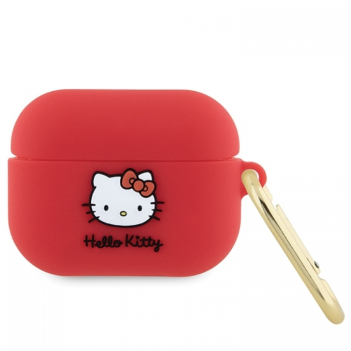 Hello Kitty - Hello Kitty AirPods Pro Skal Silikon Kitty Head - Rd