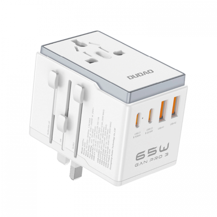 Dudao - Dudao Reseadapter 65W 2x USB-C 2x USB-A A65Pro - Vit