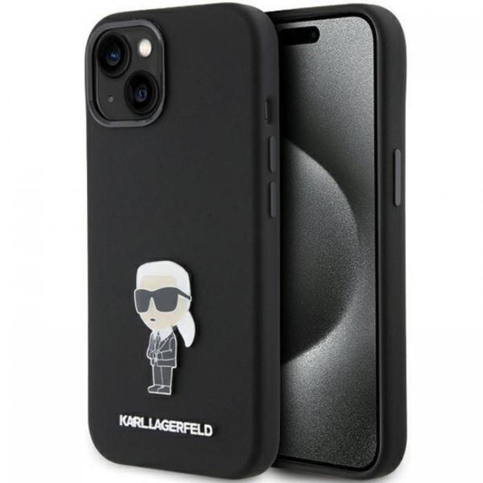 KARL LAGERFELD - KARL LAGERFELD iPhone 15 Mobilskal Ikonik Metal Pin