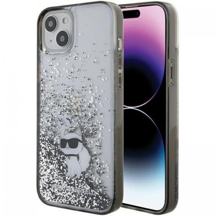 KARL LAGERFELD - KARL LAGERFELD iPhone 15 Plus Mobilskal Liquid Glitter Choupette