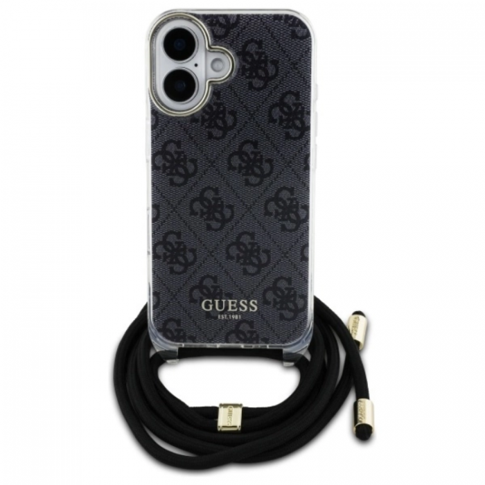 Guess - Guess iPhone 16 Mobilskal Crossbody Cord 4G Print