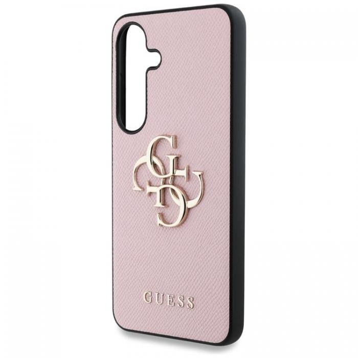 Guess - Guess Galaxy S25 Ultra Mobilskal Grained Big 4G Logo Small Classic - Rosa