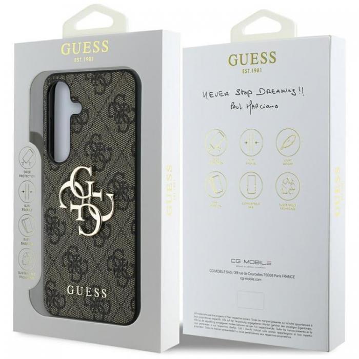 Guess - Guess Galaxy S25 Ultra Mobilskal Big 4G Logo Classic - Brun