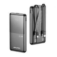 Awei - Awei Powerbank 10000mAh 22.5W Med Digital Display - Svart