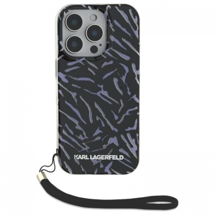 KARL LAGERFELD - Karl Lagerfeld iPhone 16 Pro Mobilskal Zebra Med Sladd - Lila