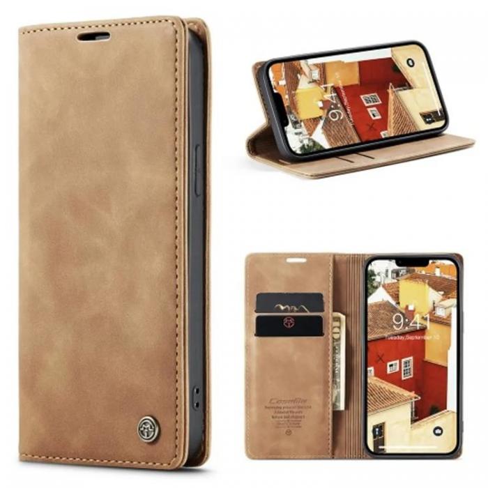 Caseme - Caseme iPhone 15 Plus Plnboksfodral 013 - Brun