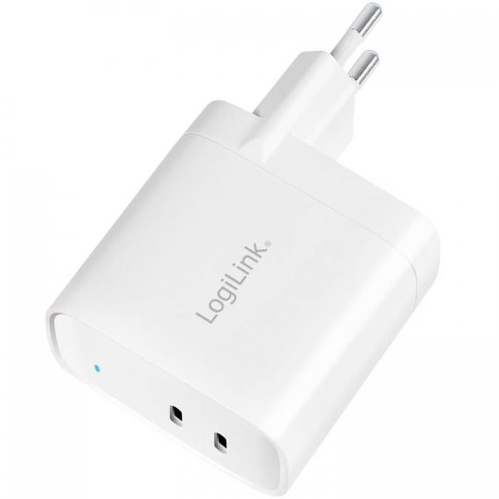 LogiLink - LOGILINK PD USB-Vggladdare 2 x USB-C 40W GaN