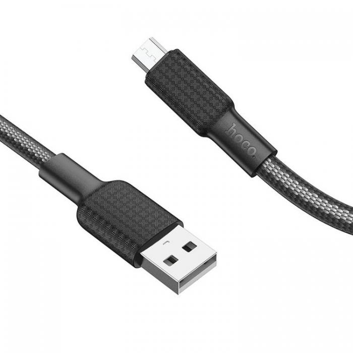 Hoco - Hoco Jaeger Micro USB Kabel 1m - Svart Vit