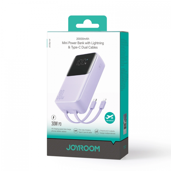 Joyroom - Joyroom Powerbank 20000mAh 30W Mini - Lila