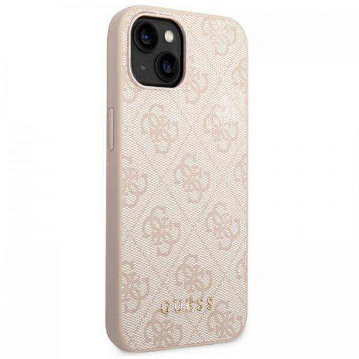 Guess - Guess iPhone 14 Plus Mobilskal Metall Gold Logo - Rosa